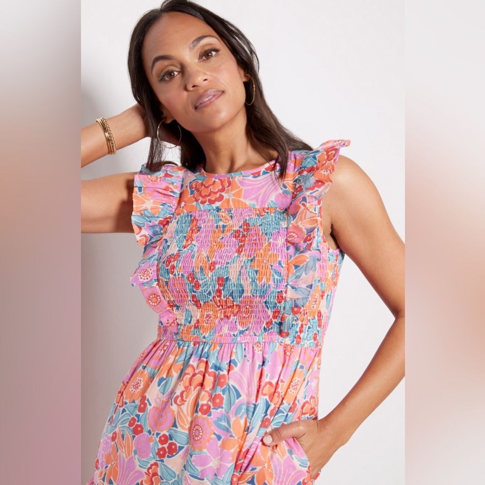 Banjanan Iris Floral Maxi Dress in Dawn, NWT, Size L - Picture 5 of 14